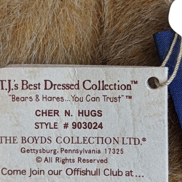 Boyd's Bears CHER n HUGS Thinking of You 8" Bean Filled Poseable Bear Retired 02 - Picture 3 of 3